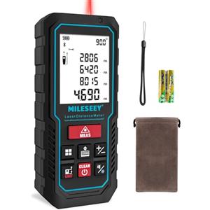 MiLESEEY 70M Misuratore di Distanza Laser con App per Telefono, Misuratore Laser con Sensore di Inclinazione Elettronico, Precisione di ±2 mm, Pitagora, Area e Volume, LCD da 2"