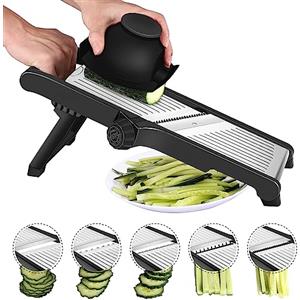 MILcea Affettatrice Mandolina per Verdure Professionale - Affetta Verdure con Guanti di Sicurezza, Regolabile in Acciaio Inox, Fare Fette Spesse da 1 a 9 mm, Taglia Verdure Manuale