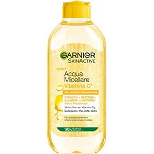 L'Oreal Paris Garnier Acqua Micellare Tutto in 1 SkinActive, Con Vitamina C, Per Pelli Spente e Non Uniformi, Senza Risciacquo, 400 ml