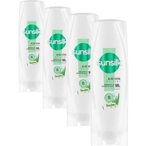 Sunsilk, Balsamo Aloe Vera, Balsamo Idratante per Capelli Secchi e Disidratati, Formula Delicata con Aloe Vera per Capelli Morbidi e Leggeri, Senza Siliconi, 200 ml (Confezione da 4)