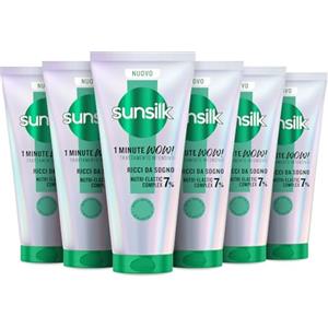 Sunsilk, 1 Minute WOW Ricci da Sogno, Trattamento Capelli in 1 Minuto, Ricci Più Definiti ed Elastici, con 7% NUTRI-ELASTIC COMPLEX con Olio di Macadamia, Elastina e Vitamina B5, 6 Pezzi da 180 ml