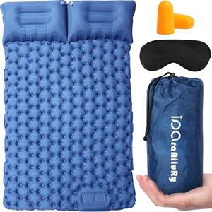 iParaAiluRy Materassino Campeggio Autogonfiante, Ultraleggero Materasso Gonfiabile Doppio con Cuscino per Campeggio, Outdoor, Spiaggia, Escursionismo, Portatile Materassino Autogonfiante