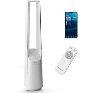 Pro Breeze Ventilatore a Torre Intelligente senza Pale da 101 cm - WiFi - Ultra Silenzioso con Telecomando, Display LED, 6 Velocità, 5 Modalità e Oscillazione di 60°