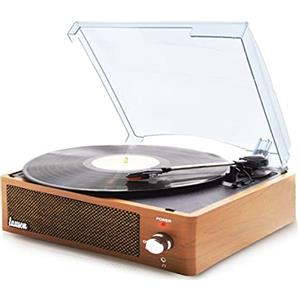 Lauson XN092 Giradischi in Vinile Vintage con Bluetooth e Altoparlanti Integrati Codifica della Funzione di Registrazione PC-Link Lettore vinile a 3 velocità 33, 45, 78 (Rovere)