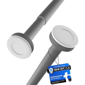 MEISENBERG Bastone Tenda Doccia Estensibile 70-120 cm, Ø25mm, Grigio - Bastoni per Tende a Pressione, Asta Telescopica, Regolabile, Montaggio senza fori per Finestre, Bagno, Armadio, Cucina, Balcone