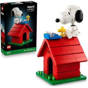 LEGO Ideas Peanuts: la Cuccia di Snoopy - Kit di Modellismo da Esposizione per Adulti con Personaggi di Snoopy e Woodstock - Decorazione Fai da Te da Scrivania - Regalo per Amanti dei Fumetti - 21368