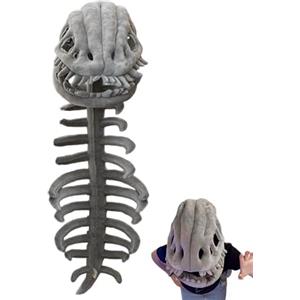 Bizhubmat Cappello Da Scheletro Di Dinosauro - Set di costumi realistici da scheletro di dinosauro, Accessorio Per Vestire Feste Con Animali, Giocattolo Creativo Per Giochi Di Ruolo, Morbido Berretto Da Dinosau