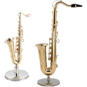 Generic Sassofono jazz, statuetta in in miniatura, modello di strumento musicale, scultura decorativa da collezione, riproduzione ornamentale, per casa delle bambole, decorazione per la casa