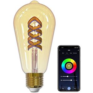 Wiby Lampadine LED Alexa Inteligente WiFi E27 a Filamento,Dimmerabile Multicolore Lampadina Smart 10W,Funziona con l'app e Alexa Lampadine RGBWW, 2700k-6500k,800LM Sfera 360°,1 Pezzi