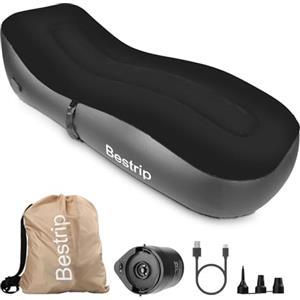 Bestrip Divano Gonfiabile, Lettino Gonfiabile, Materasso ad Aria con Pompa Elettrica Integrata, Divano Gonfiabile da Campeggio, Adatto per Interni ed Esterni (180 * 70 * 50 cm)