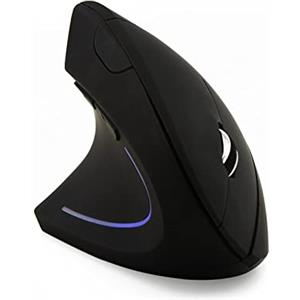 ACADA Mouse per mancini wireless ricaricabile 2.4G ergonomico mouse verticale, ricevitore USB, 3 DPI regolabili 800/1200/1600 per laptop desktop PC