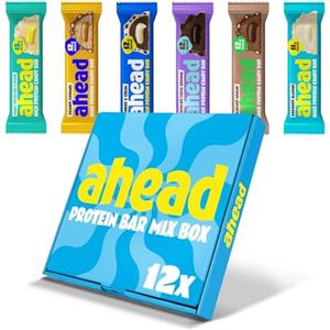 AHEAD Barrette Proteiche MixBox - 12x45g - Deliziosa barrette proteiche senza zucchero - Low barrette senza zucchero - Senza Glutine