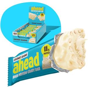 AHEAD Barrette Proteiche Coconut Almond - 14x45g - Deliziosa barrette proteiche senza zucchero - Low barrette senza zucchero - Senza Glutine