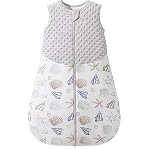 Fairy Baby Sacco Nanna per Neonati 1,5 Tog Sacco a Pelo Invernale per Neonato Coperta Indossabile in Cotone Morbido Swaddle (Grigio, L(12-24Mesi))