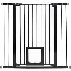 UBRAVOO Baby Gate per porte e scale,Cancello di sicurezza per porta in metallo con chiusura automatica, montaggio a pressione, nessuna perforazione,per bambini e animali domestici (Nero-D, 76-104cm)