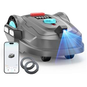 YARDCARE M800Plus Robot Tagliaerba Senza Filo Perimetrale, Posizionamento GPS + 3D Visione, Robot Tosaerba, Modalità di Taglio a U,800 m²,Ricarica Automatica, App, Rilevamento di 150 Ostacoli