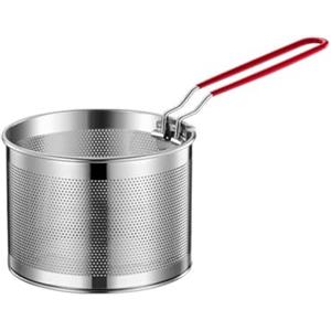 Besshepplo Cestino multiuso per pasta in acciaio inox per bollire e cuocere a vapore, si adatta a pentole di medie dimensioni, facile controllo delle porzioni e lavabile in lavastoviglie per la pulizia (03)