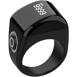 KEWAYO Smart Tasbih Zikr Ring 22 mm Muslim Digital Azan Sveglia, Tasbih Contatore Smart Ring (nero)