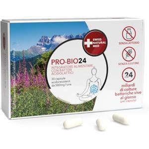 SWISS NATURAL MED Srl PRO-BIO24 - Integratore con 24 miliardi di probiotici in 30 capsule gastroresistenti