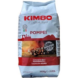 Kimbo Pompei chicchi di caffè interi, tostatura scura, sacchetto da 1 kg
