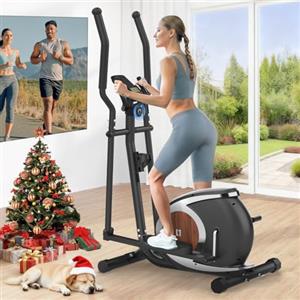 Neezee Ellittica Da Case, Ellittiche Magnetico Professionale Per Uso Domestico Ultra Silenziosa, Supporto Bluetooth, Con 16 livelli di Resistenza Regolabili, Monitor LCD, Fino a 120 KG (Nero)
