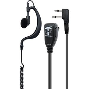 TechSide TSAU-M+ Microfono Auricolare Avvolgente 2 pin Midland | Radio ricetrasmittenti | Compatibile con G7 pro G8 G9 pro M24 M24 plus M48 M99 G6 XT G7 XTR ICOM Intek | Vigilanza Sicurezza SoftAir
