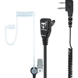 TechSide Microfono Auricolare Pneumatico Trasparente a 2 pin Midland | Per Radio ricetrasmittenti | Compatibile con G7 pro G8 G9 pro M24 M24 plus M48 M99 G6 XT G7 XTR | Vigilanza Sicurezza SoftAir