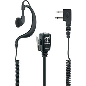 TechSide Microfono Auricolare Avvolgente Doppio Cavo a Spirale 2 pin Midland | Per Radio ricetrasmittenti | Compatibile con G7 pro G8 G9 pro M24 M48 M99 XT30 XT50 XT70 | Vigilanza Sicurezza SoftAir