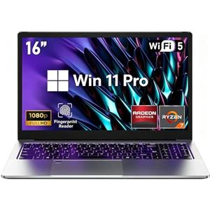 FUNYET 2026 PC Portatile 16" R7 5825U(fino a 4.5GHz) Gaming Laptop 16GB RAM 1TB SSD Win11 Vega 8 GPU 1920×1080 Notebook con All Function Type-C, WIFI6, BT5.2, USB3.2, HDMI, Tastiera Retroilluminata