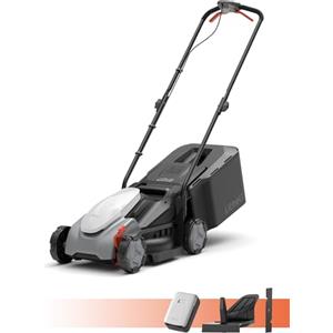 Litheli Tagliaerba Tosaerba a Batteria 33cm, 5.0Ah Batteria, Altezza Regolabile 25-65mm, Sacco 35L, per Prati Fino a 300m² (Motore senza spazzole)