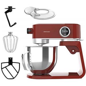 Cecotec Impastatrice Planetaria Twist&Fusion 4000 Luxury Red. 800 W, corpo in alluminio pressofuso, motore DC, 8 velocità, luce LED, ciotola in acciaio inox da 5,2 l