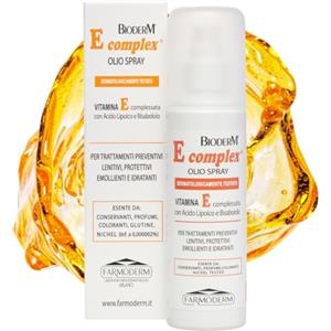 BIODERM BIODERMOCOSMETICI Bioderm Vitamina E Complex Olio Spray - Olio Nutriente e Lenitivo con Vitamina E | Idratante Antiossidante per Pelle Secca, Sensibile o Irritata | Uso Viso, Corpo (125ml)