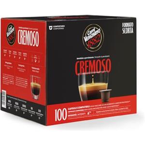 Caffè Vergnano 1882 - 100 Capsule - Caffè Compostabili e Compatibili con Nespresso, Cremoso - Pack da 100 capsule