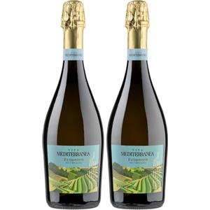 Vita Mediterranea Prosecco DOC Extra Dry - Vino Bianco Biologico e Vegano, 750 ml (Confezione da 2)