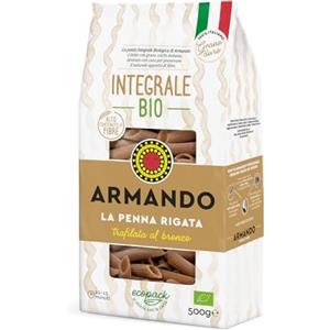 Armando, La Penna Rigata Integrale BIO 500g - Pasta Integrale Bio di Grano Duro 100% Italiano, Trafilata al Bronzo, Ricca di Fibre, Ecopack Riciclabile - 12 Confezioni da 500 g (Totale 6 kg)