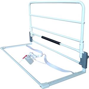 Ausilium Sponda di Sicurezza per Letto Anziani, Barriera Pieghevole 90 cm, Altezza 42,5 cm, Telaio 90x40 cm, Cinghia Regolabile fino a 170 cm, Acciaio e Polietilene