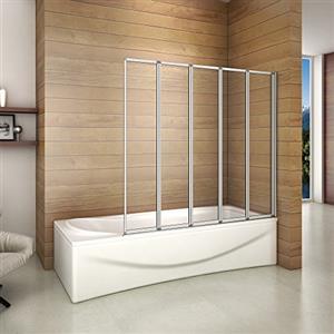 AICA ITALY Sopravasca Parete Doccia Pieghevole a Libro Alta 140cm 120cm 5 Antine