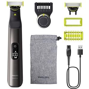 Philips OneBlade Pro 360 Authentic - Regolabarba elettrico per viso e corpo, rasoio e bodygroomer, 2 lame 360, 1 pettine da 20 lunghezze, 1 kit corpo, 1 custodia morbida, QP6552/30
