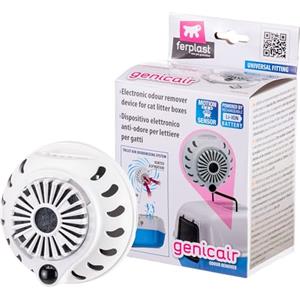 Ferplast Deodorante Lettiera Chiusa Gatto con Sensore di Movimento, Ultra Silenzioso, Programmazione Smart, Fissaggio Magnetico, Ricaricabile con USB, Filtro Elimina Odori Incluso
