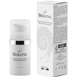 Bioluma Bava di Lumaca Crema Contorno Occhi 30ml Idratante Nutriente Antiage con Acido Ialuronico Olio di Argan Calendula Aloe Vera Coadiuvante Trattamento Antirughe Occhiaie Uomo Donna Made in Italy