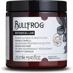 Bullfrog Burro Nutriente Restitutivo 250ml - Balsamo per Capelli e Barba con Pistacchio e Mandorla, 97,2% Ingredienti Naturali