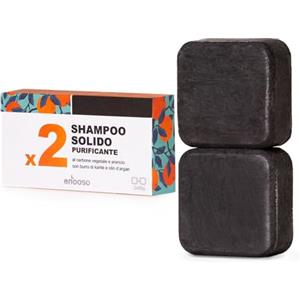 Enooso - Shampoo Solido Capelli Grassi Purificante e Antiforfora al Carbone Vegetale 130 g - 100% Naturale Artigianale bio Vegano - Made in Italy