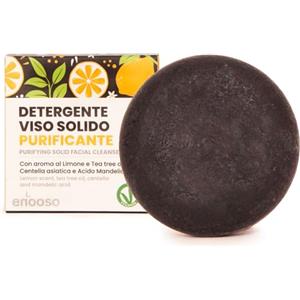 Enooso - Detergente Viso Solido Detox per pelle grassa, mista e acneica - Mousse Purificante 100% Vegano per Pulizia Quotidiana e Skincare Naturale