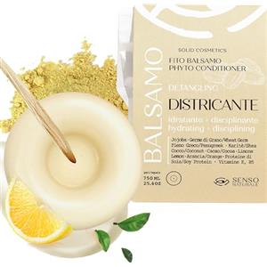 Senso Naturale Balsamo Solido Districante 100% Naturale, Districa e Illumina, Ripara Doppie Punte e Facilita la Piega per Tutti i Tipi di Capelli, Ecologico, Vegano e Senza Plastica, ph 4.0-4.5