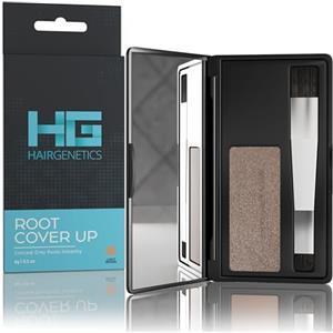 Hair Genetics Root Cover Up Ritocco Ricrescita Radici Professionale - Copre i Capelli Bianchi, Riempie Le Sopracciglia - Resiste a più Lavaggi, Prodotto in Polvere, per Uomo e Donna (Marrone Chiaro)