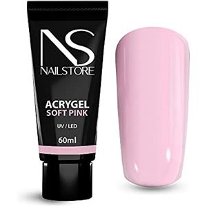 Nail Store - AcryGel per Ricostruzione Unghie - per allungamenti estremi - smalto semipermanente - lunga durata - Acrigel 60ml (Soft Pink)