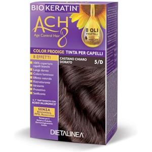 Dietalinea Dietalina Tinta per Capelli Senza Ammoniaca CASTANO CHIARO DORATO 5/D | Colore Capelli Biokeratin con 8 Oli Phyto Hair Care system e Hyalu Complex -Nutre il capello in profondità | Illumina il colore
