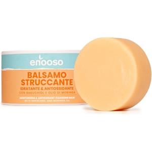 Enooso - Burro Struccante Viso e Occhi Waterproof, Sollievo Immediato e Antiossidante, Balsamo Struccante Solido Idratante con Bakuchiol, Vitamina E, Olio di Moringa e Cocco, Pelli Sensibili, 50g