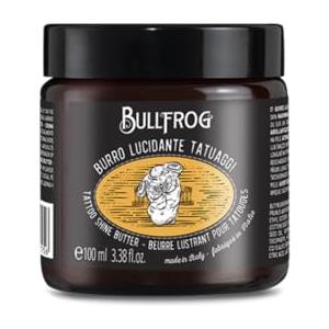 Bullfrog Burro Lucidante Tatuaggi 100ml - Idratante e Nutriente con Fragranza di Nocciola, Cacao e Miele