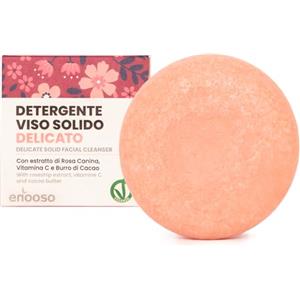 Enooso Mousse Detergente Viso Solido Struccante e Purificante alla Rosa e Argilla Artigianale 100% Illuminante, Naturale e Vegano per Pulizia Quotidiana e Skincare Ecologica